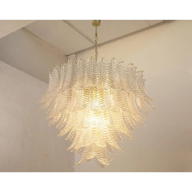 Large Murano Glass Crystal Color Suspension Chandelier, Italy, 1990s For Sale - Image 6 of 12