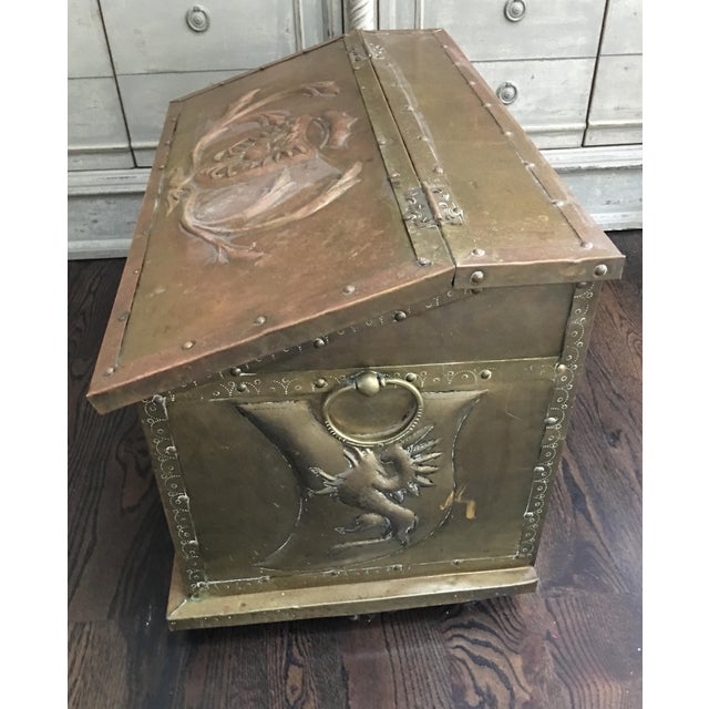 Antique English Brass Fire Wood Log Box Chairish