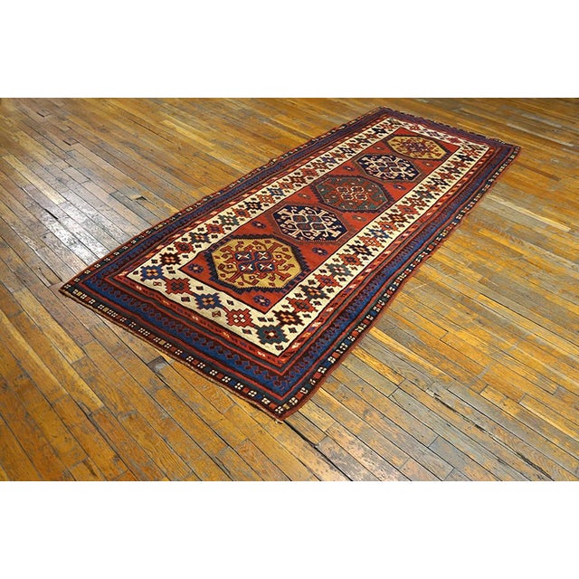 Traditional 1890s Red Geometric Tribal Antique Caucasian Talish Rug '6" X 8'8" Handknotted Wool Carpet For Sale - Image 3 of 5