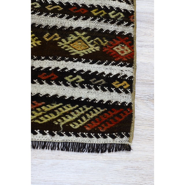 1980s Southwestern Striped Cecim Kilim For Sale - Image 9 of 12