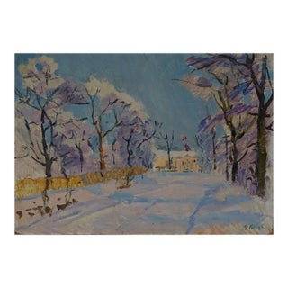 Winter Landscape Painting, Original Soviet Impressionism, Kozik (1965) 50-70 For Sale