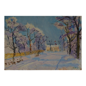 Winter Landscape Painting, Original Soviet Impressionism, Kozik (1965) 50-70
