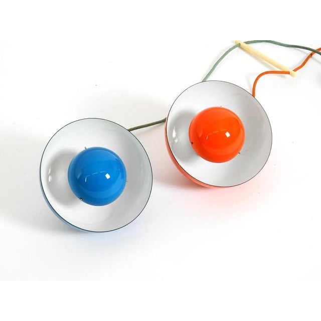 Enamelled Double Shade Flower Pot Pendant Lamp by Verner Panton for Louis Poulsen, Denmark, 1970s For Sale - Image 17 of 18