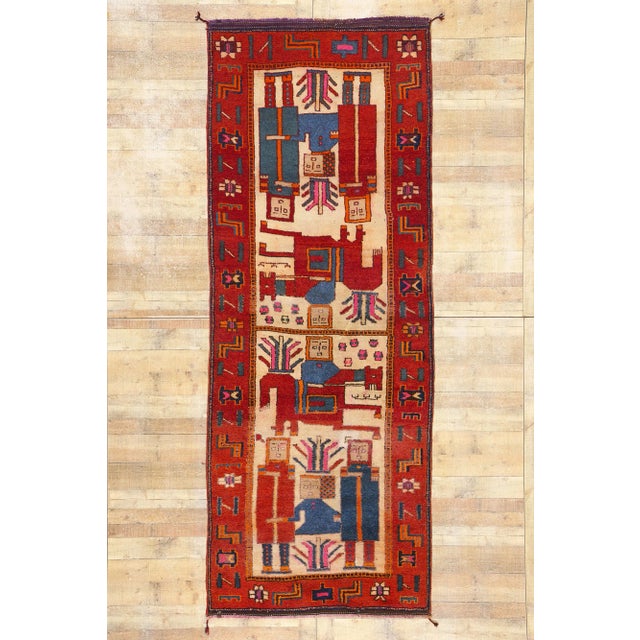 Vintage Kurdish Pictorial Rug - 04'04 X 11'05 For Sale - Image 9 of 9