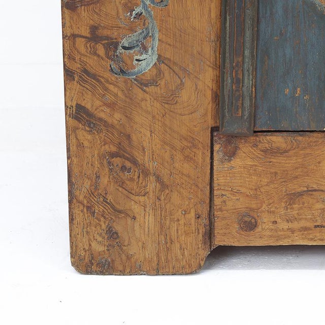 Primitive Rustic Farmhouse Folk Art Painted Bridal Cabinet For Sale - Image 9 of 14