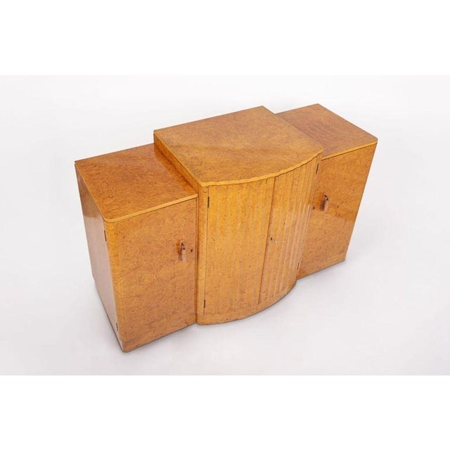 Exceptional Antique Art Deco Maple Wood Bar Cabinet or Sideboard 1930s For Sale In Detroit - Image 6 of 12