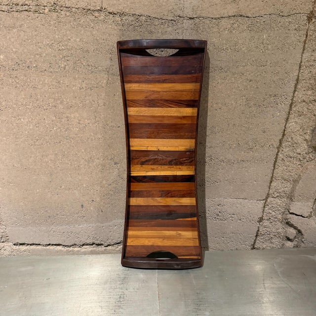 Mid-Century Modern Serving Tray by Don S. Shoemaker, 1980s Exotic Woods For Sale - Image 13 of 13