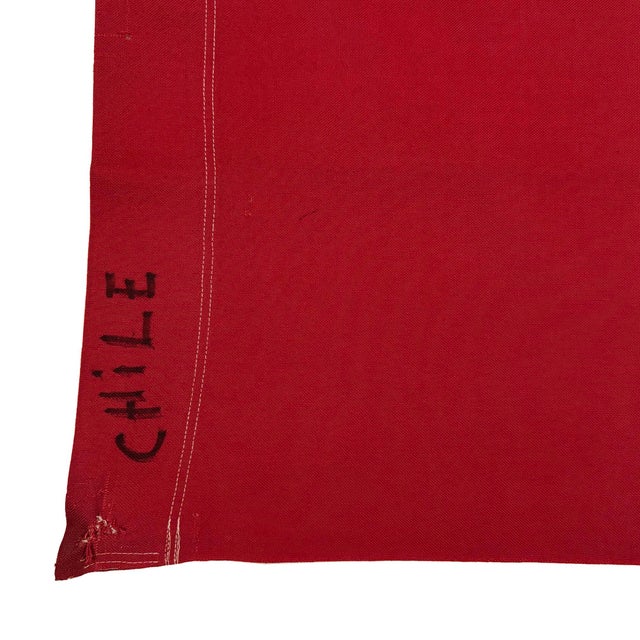 This vintage Chilean flag is made from a cotton cloth, with fully sewn design visible on both sides. Please note overall...