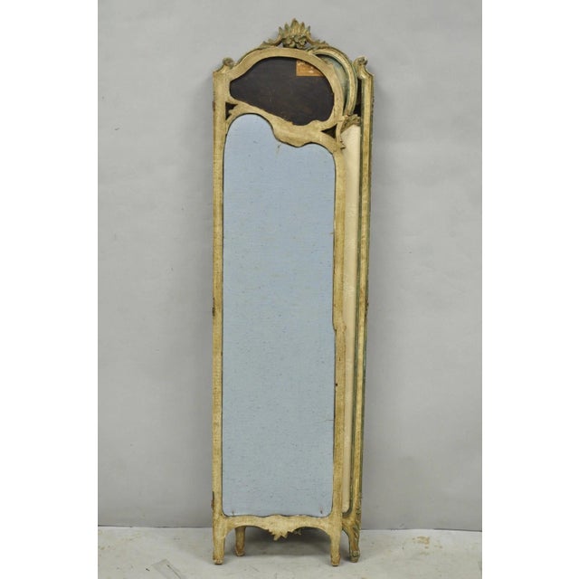 Antique French Louis XV Hand Painted Petite 3 Panel Folding Dressing Screen For Sale - Image 18 of 18