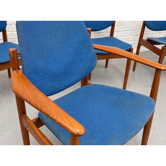 Rare Mid Century Modern Danish Teak Model 203 Dining Chairs by Arne Vodder for France & Daverkosen, Set of Six For Sale - Image 10 of 15