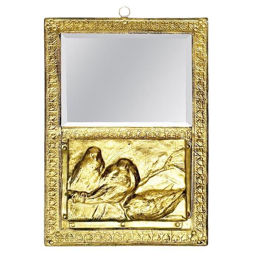 Gilded Mirror with Letter Holder, France, 1970s For Sale - Image 14 of 14