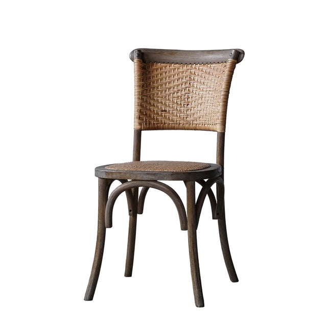 Matthew Izzo Home Alma Elm Wood and Rattan Weave Dining Chair For Sale - Image 4 of 4