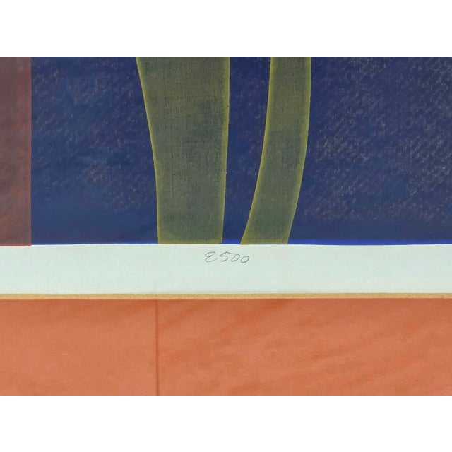 Orange 1970s 'Something Like Sapporo' Mid Century Abstract Lithograph by Ann Broadwell For Sale - Image 8 of 8