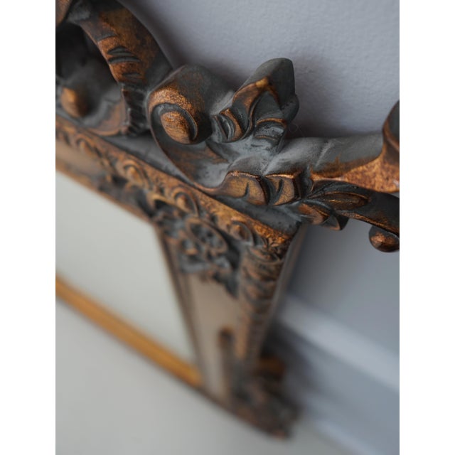 Gold Howard Elliot Collection Baroque Ornate Hanging Wall Mirror For Sale - Image 8 of 11