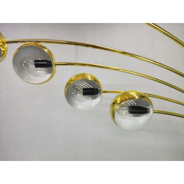 1970s Danish Arc Floor Lamp in Brass and Marble from Bilka, 1970s For Sale - Image 5 of 16