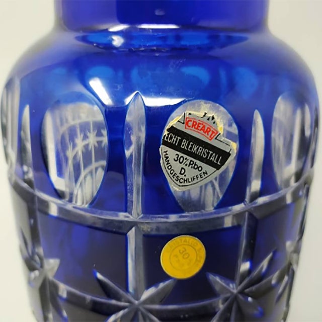 1960s Vintage Italian Blue Vase by Creart, 1960s For Sale - Image 5 of 7