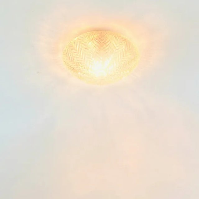 1970s Vintage Geometric Amber Glass Wall Light or Flush Mount From Limburg, Germany, 1970s For Sale - Image 5 of 10