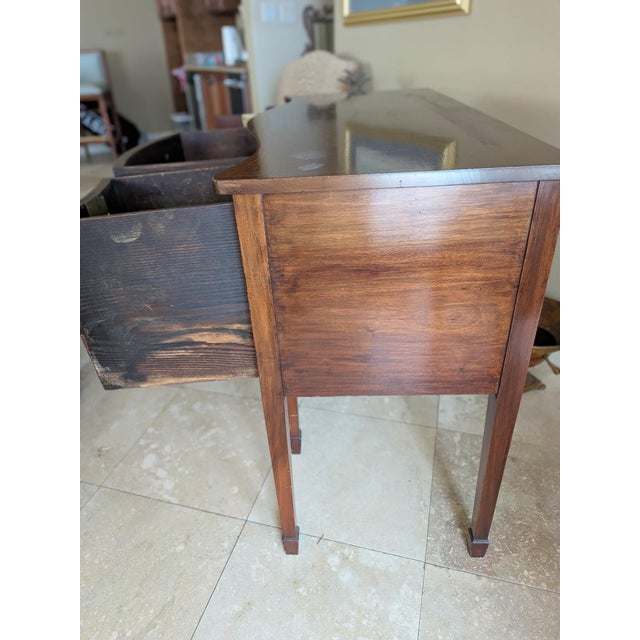 Authentic Late 18th-Century Period Federal Mahogany Bowfront Sideboard For Sale - Image 13 of 16