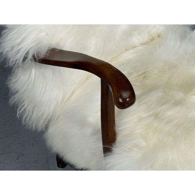 1940s Svante Skogh, Lounge Chairs, Mongolian Fur, Beech, Sweden, 1945 For Sale - Image 5 of 11