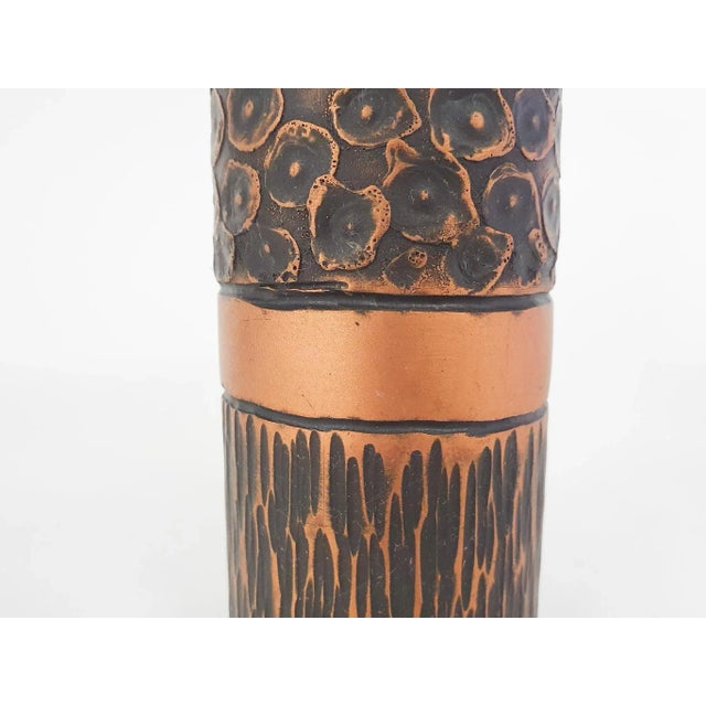 Heavy Bronze Vase with Copper Details For Sale - Image 6 of 10