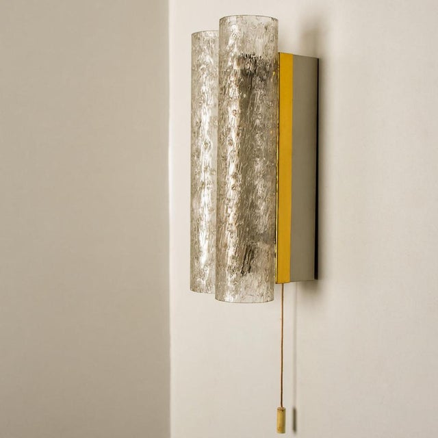 Metal Doria Wall Lamps in Brass and Glass, 1960s, Set of 3 For Sale - Image 7 of 15