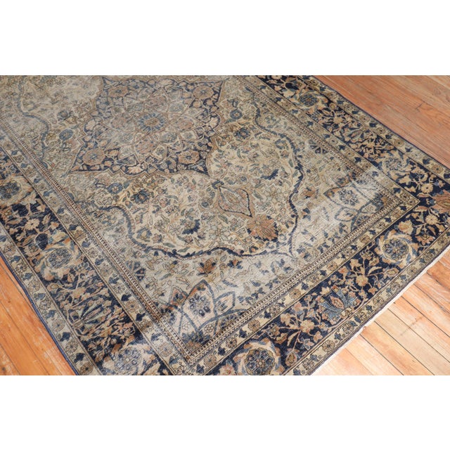 a late 19th Century evenly Worn Persian Mohtashem Kashan rug 4'3'' x 6'9'' The most rare group of Kashan carpets that...