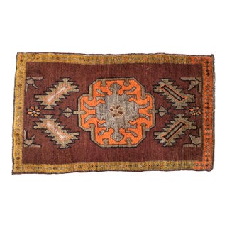 Vintage Turkish 2x3 Mini Rug For Sale
