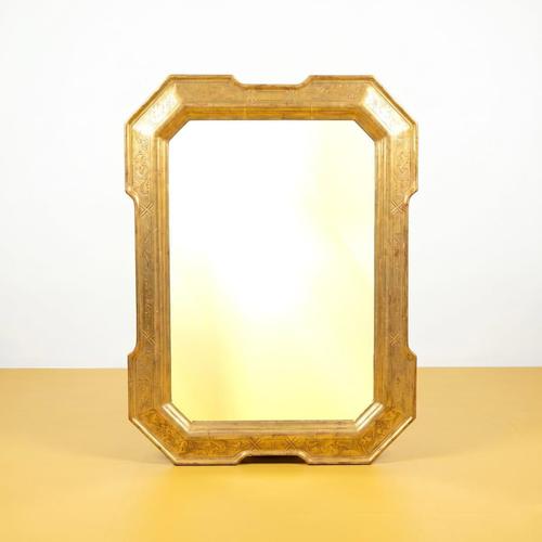 Vintage Mirror with Golden Frame For Sale - Image 6 of 6