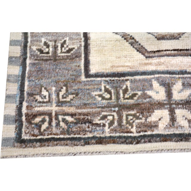 Oushak Hand Knotted Wool Rug, 2'10"x9'8" For Sale - Image 4 of 5