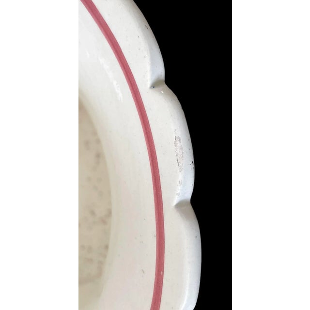 Ivory Vintage Ceramic Hand,-Painted Floral Cache-Pot or Planter. Made in Spain. Pink, Red, White. For Sale - Image 8 of 11