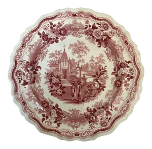 Antique William Adams & Sons Staffordshire Red Transferware Plate