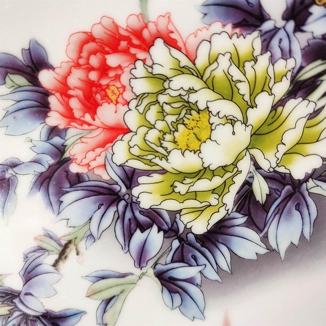 Chinese Ceramic Plate,Famille Rose Porcelain Plate Hand Painted Flowers and Fish Pattern For Sale - Image 9 of 11