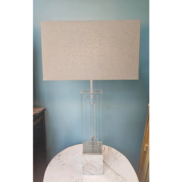 Vintage Lucite and Chrome Table Lamp For Sale - Image 12 of 12