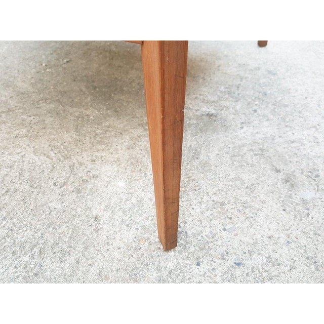 Vintage Italian Teak Wood & Green Glass Coffee Table, 1960s For Sale - Image 11 of 14