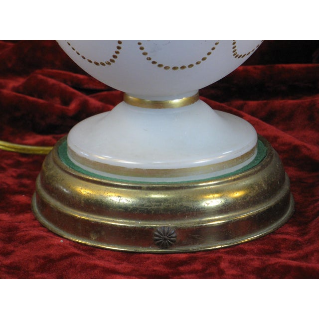 Glass Table Lamp Glass Urn Vase Antique Bohemian Moser Gold Leaves For Sale - Image 7 of 18