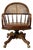 Vintage Traditional Mahogany & Cane Bankers Swivel Desk Chair For Sale