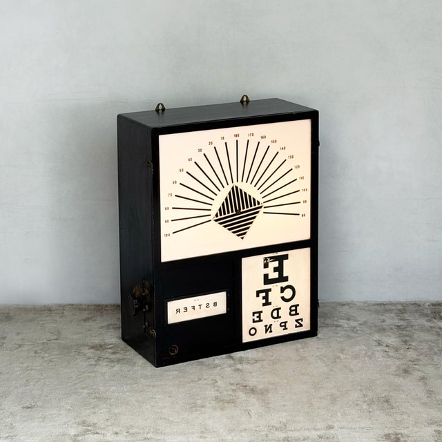 Wood Illuminated Opticians Eye Test Cabinet, 1960s For Sale - Image 7 of 7
