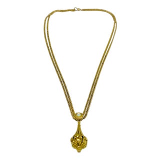 Victorian 10k Gold Slide Necklace With 14k Gold & Opal Slide For Sale