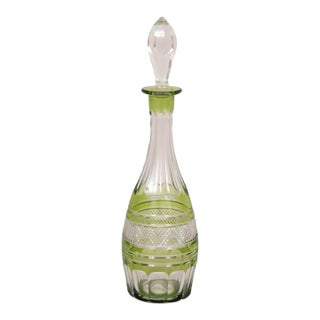 Bohemian Cut Glass Decanter For Sale