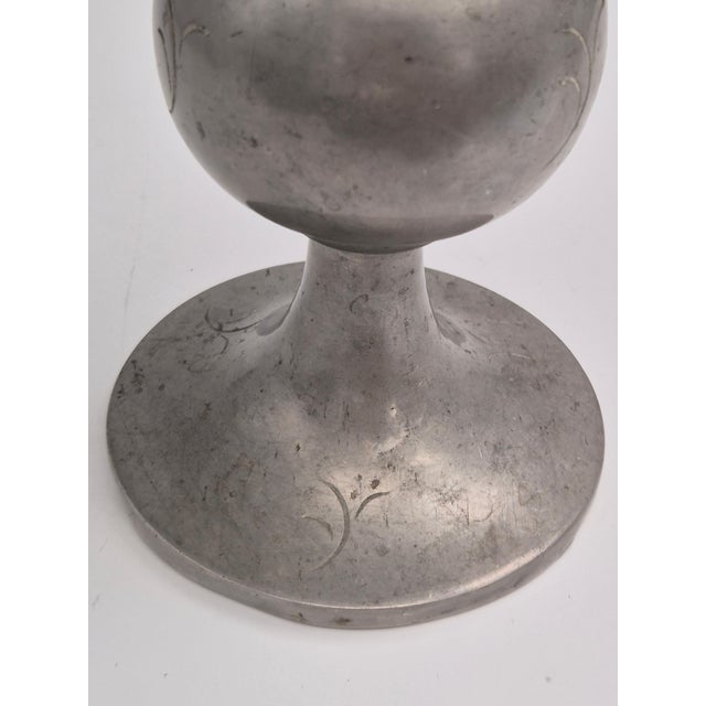 Gray Vintage Table Lamp in Pewter with Decor by Celestine Andersson, 1930 For Sale - Image 8 of 10