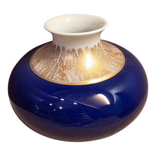 Cobalt Blue and Gold Hutschen Reuther Vase For Sale
