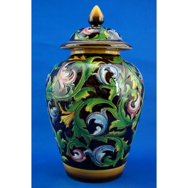 1920s 20th Century Scratched Majolica Ceramic Potiche Vase by Bartolomeo Rossi for CAS Savona Albisola, Italy, 1920s For Sale - Image 5 of 18
