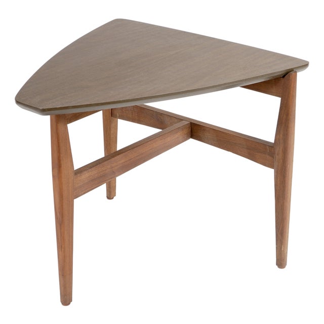 Vintage Mid-Century Modern "Guitar Pick" Side Table in the Style of Brown and Saltman. For Sale