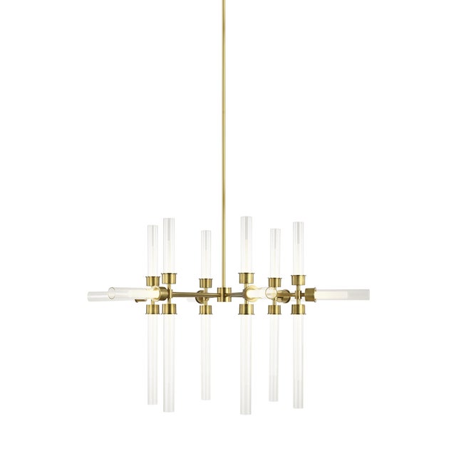 The Linger 18-Light Chandelier by Sean Lavin for Tech Lighting is designed with 18 LED lights shaped by glass and acrylic...