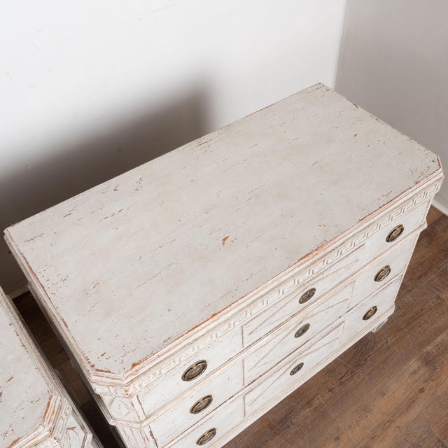 Late 19th Century 19th Century Gustavian White Pair of Chest of Drawers For Sale - Image 5 of 14