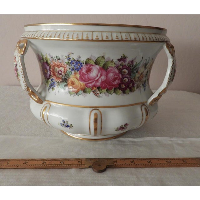 Antique 19th Century Wissmann Dresden Germany Porcelain Jardinière Catchpot Champagne Bucket For Sale - Image 9 of 12