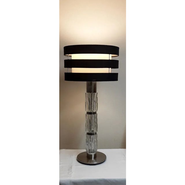 Vintage Table Lamp with Foot Made of Chrome-Plated Metal, 1970s For Sale - Image 4 of 8