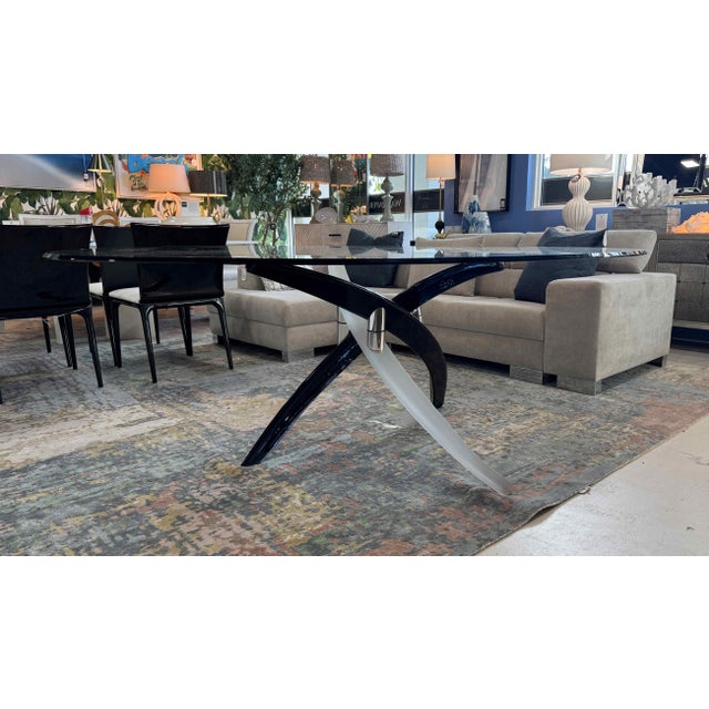 Contemporary Italian Art Glass Dining Table Attributed to Tulczinsky for Reflex Angelo For Sale - Image 3 of 13