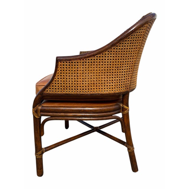 Early 21st Century Set of Two McGuire Rattan Caned Toboggan Dining Chairs For Sale - Image 5 of 7