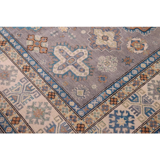 Rustic Southwestern Kazak Rustic Gray/Ivory Wool Rug - 8'3''x10'1'' For Sale - Image 3 of 10